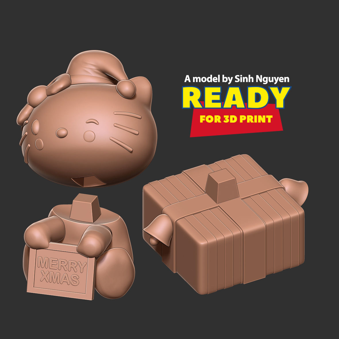 Hello Kitty - Merry Christmas 3D print model_2
