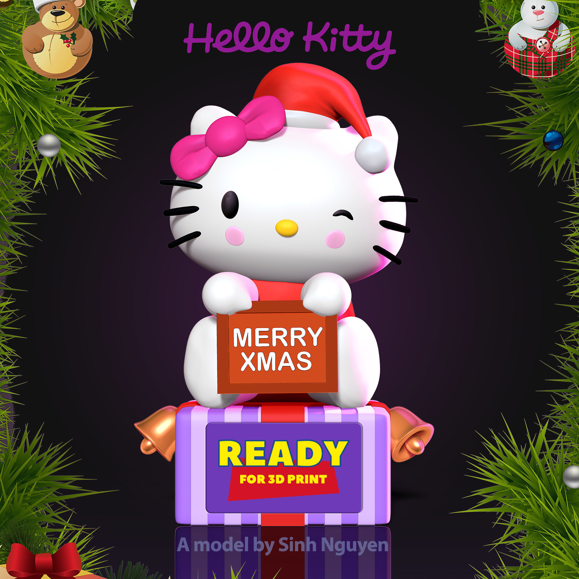 Hello Kitty - Merry Christmas 3D print model_19