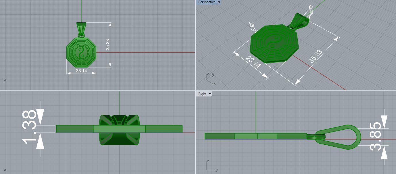 Yin-yang pendant 3D print model_2
