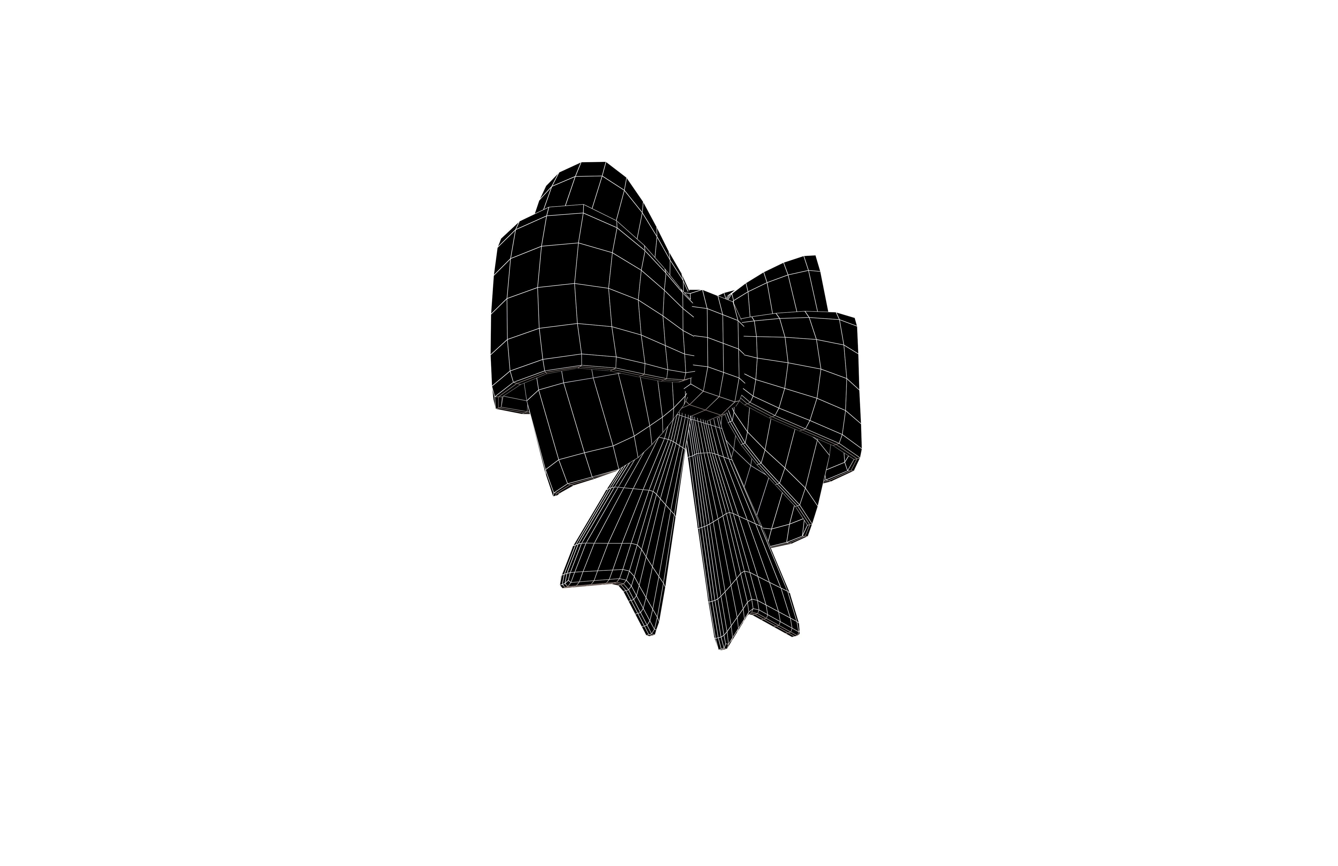 Cartoon Ribbon Bow v1 008 Low-poly 3D model_7