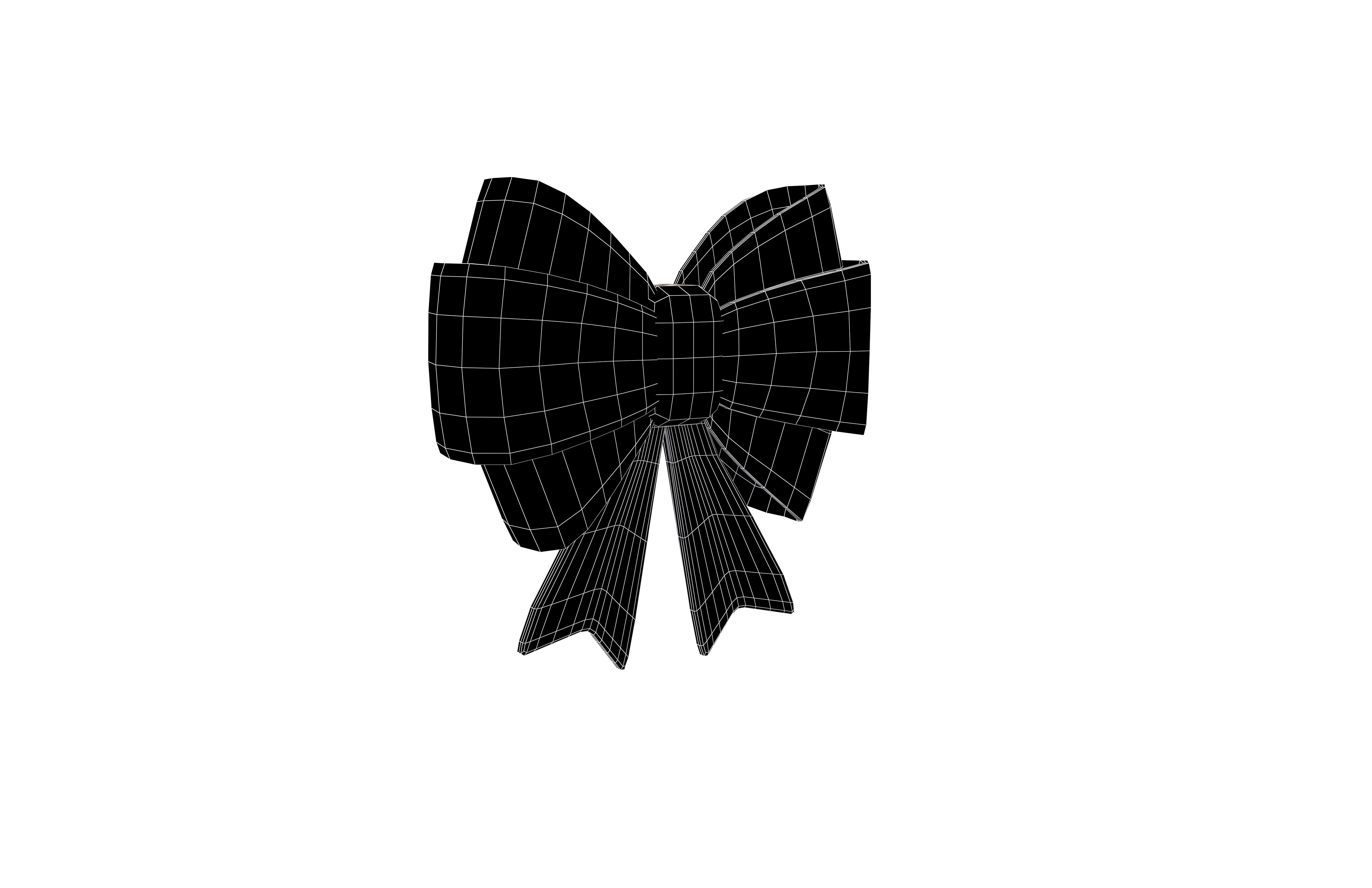 Cartoon Ribbon Bow v1 008 Low-poly 3D model_5