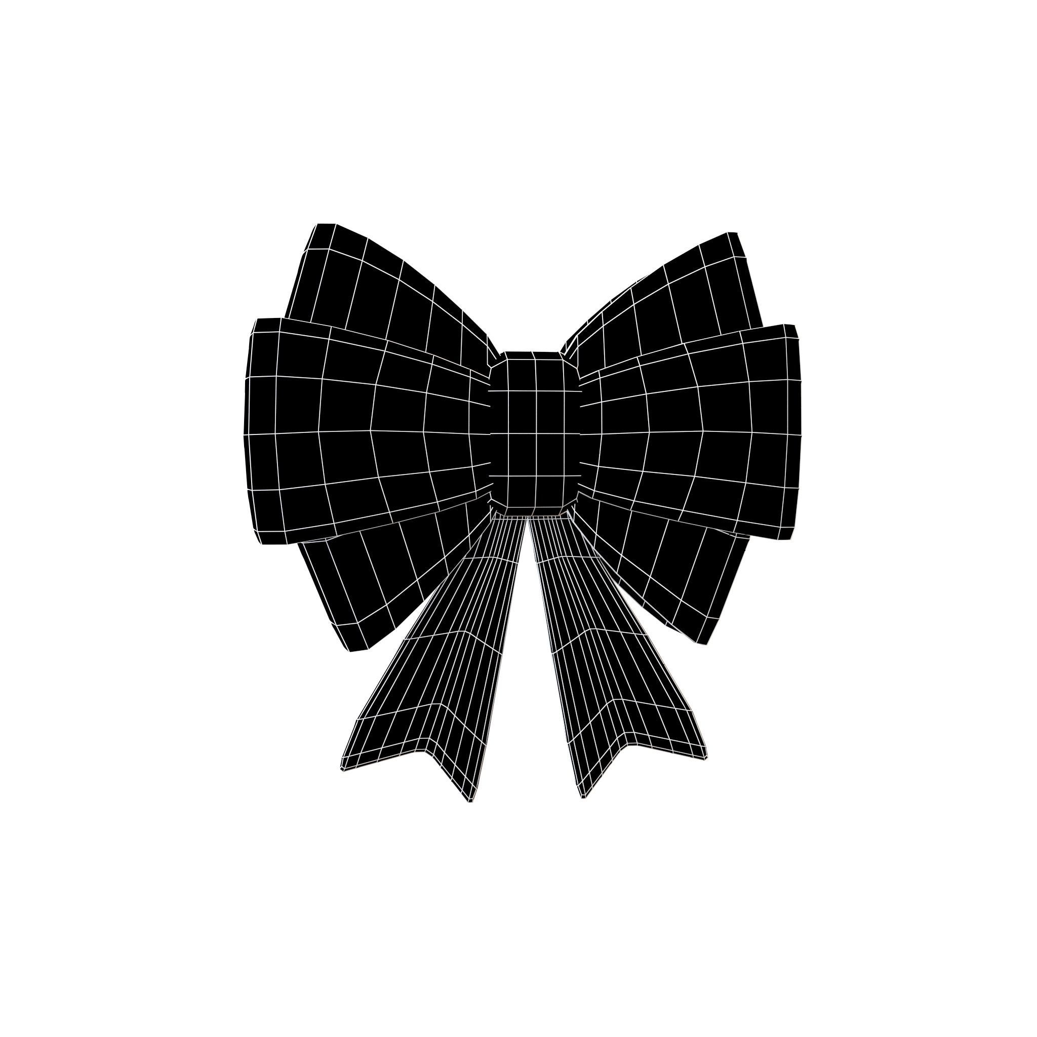 Cartoon Ribbon Bow v1 011 Low-poly 3D model_4