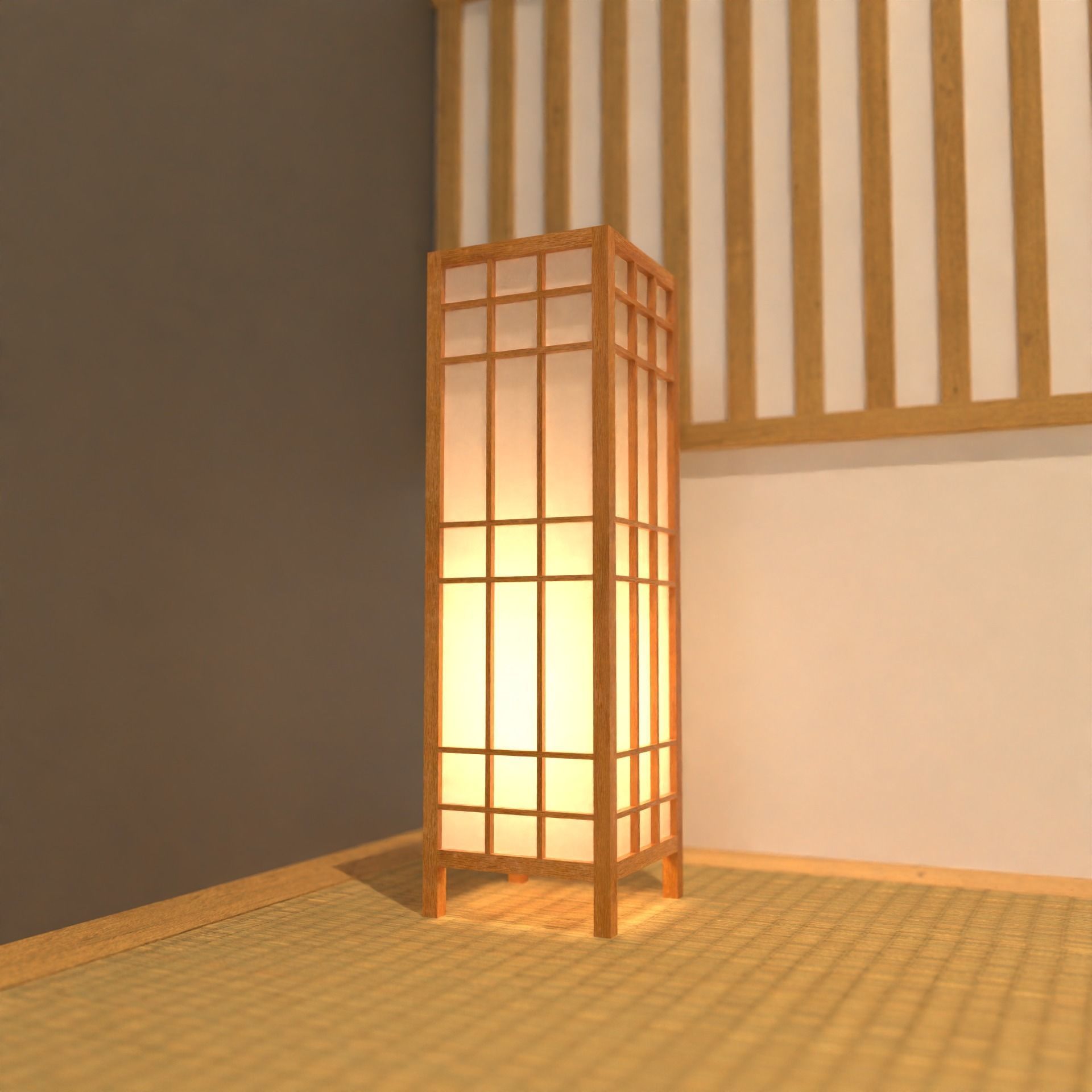 andon japanese floor lamp 3D print model_5