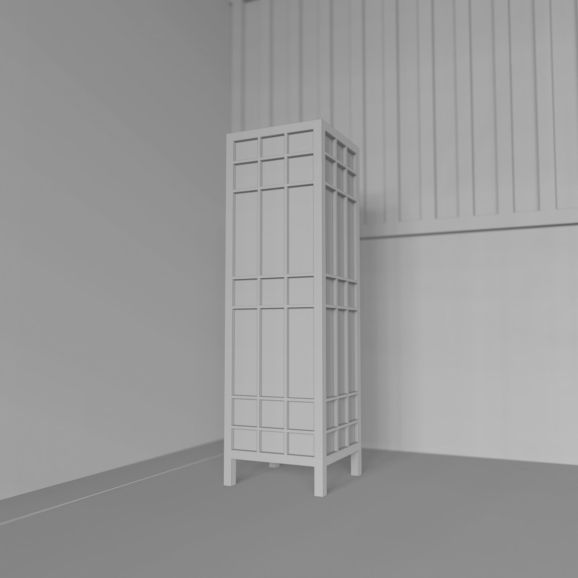 andon japanese floor lamp 3D print model_7