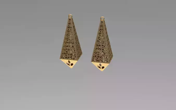 EARRING gold plated triangle earrings