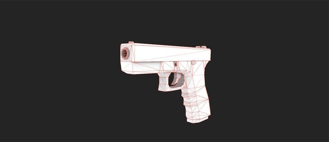 MODERN PISTOL 10 Low-poly 3D model_2