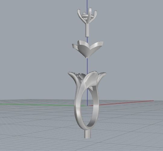 Ring flower Model 2241 3D print model_3