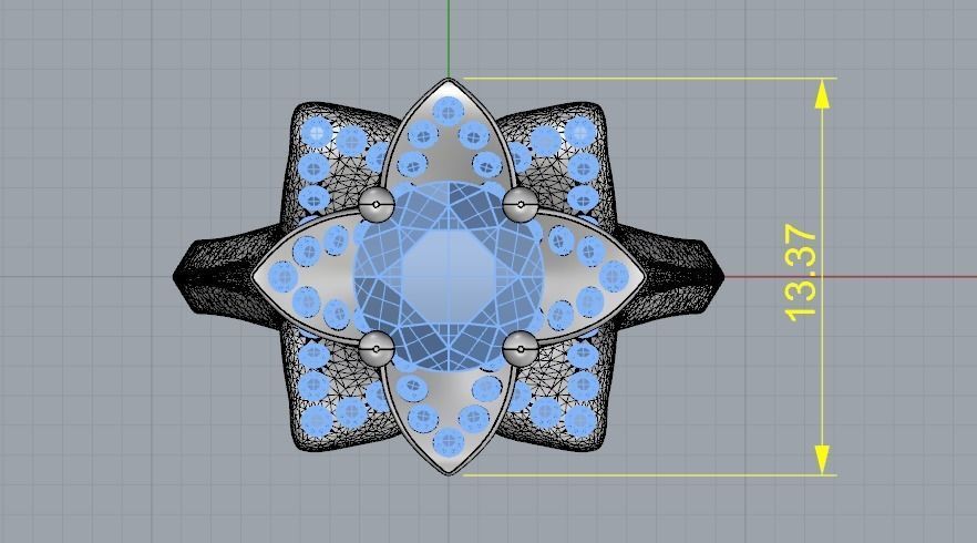 Ring flower Model 2241 3D print model_7