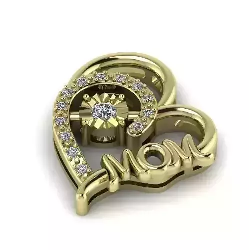Heart pendant with the inscription MOM Model 2236