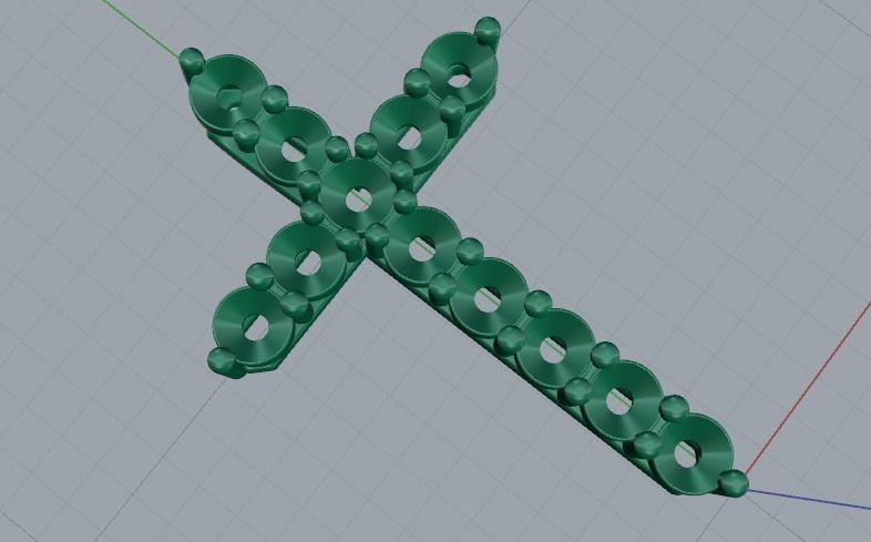 Pendant cross 15mm Model 2254 3D print model_3