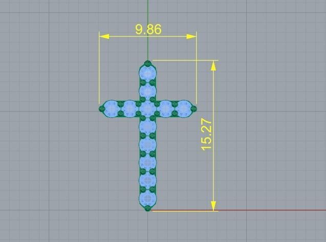 Pendant cross 15mm Model 2254 3D print model_6