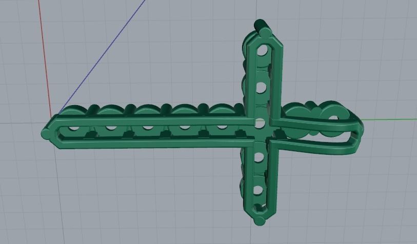 Pendant cross 15mm Model 2254 3D print model_5