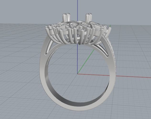 Double halo ring size 7 Model 2249 3D print model_3