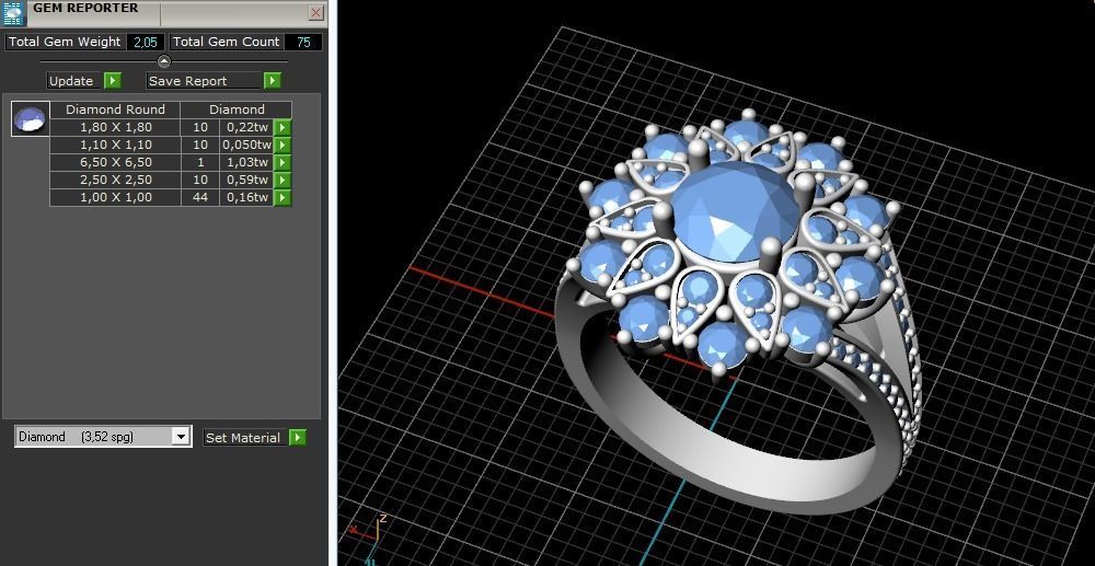 Double halo ring size 7 Model 2249 3D print model_9