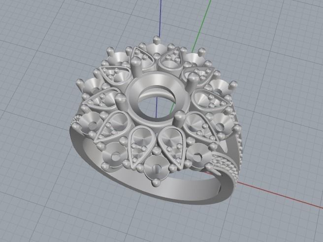 Double halo ring size 7 Model 2249 3D print model_2