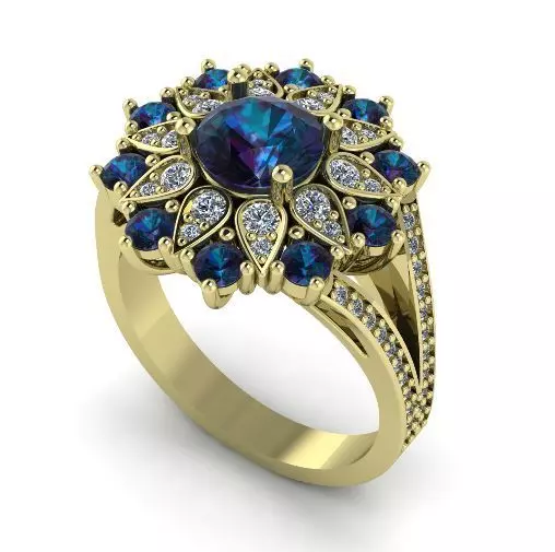 Double halo ring size 7 Model 2249 3D print model_0