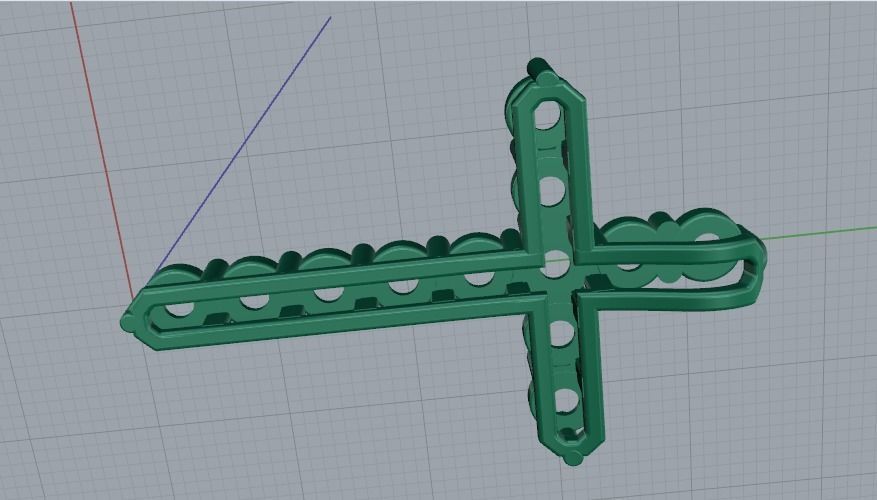 Pendant cross 45mm Model 2259 3D print model_4