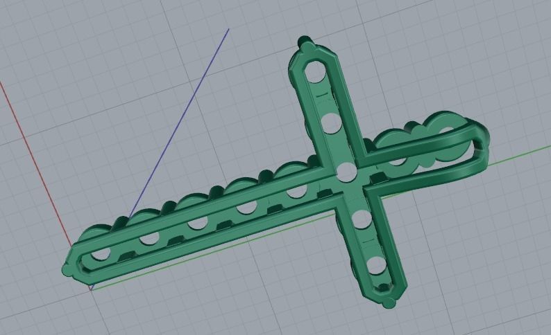 Pendant cross 25mm Model 2255 3D print model_6