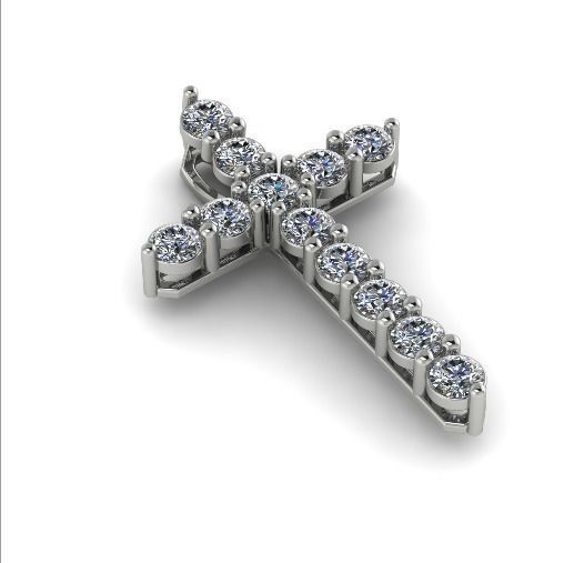 Pendant cross 25mm Model 2255 3D print model_1