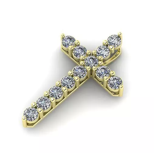 Pendant cross 25mm Model 2255 3D print model_0