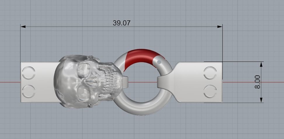 Skull bracelet Model 2271 3D print model_8