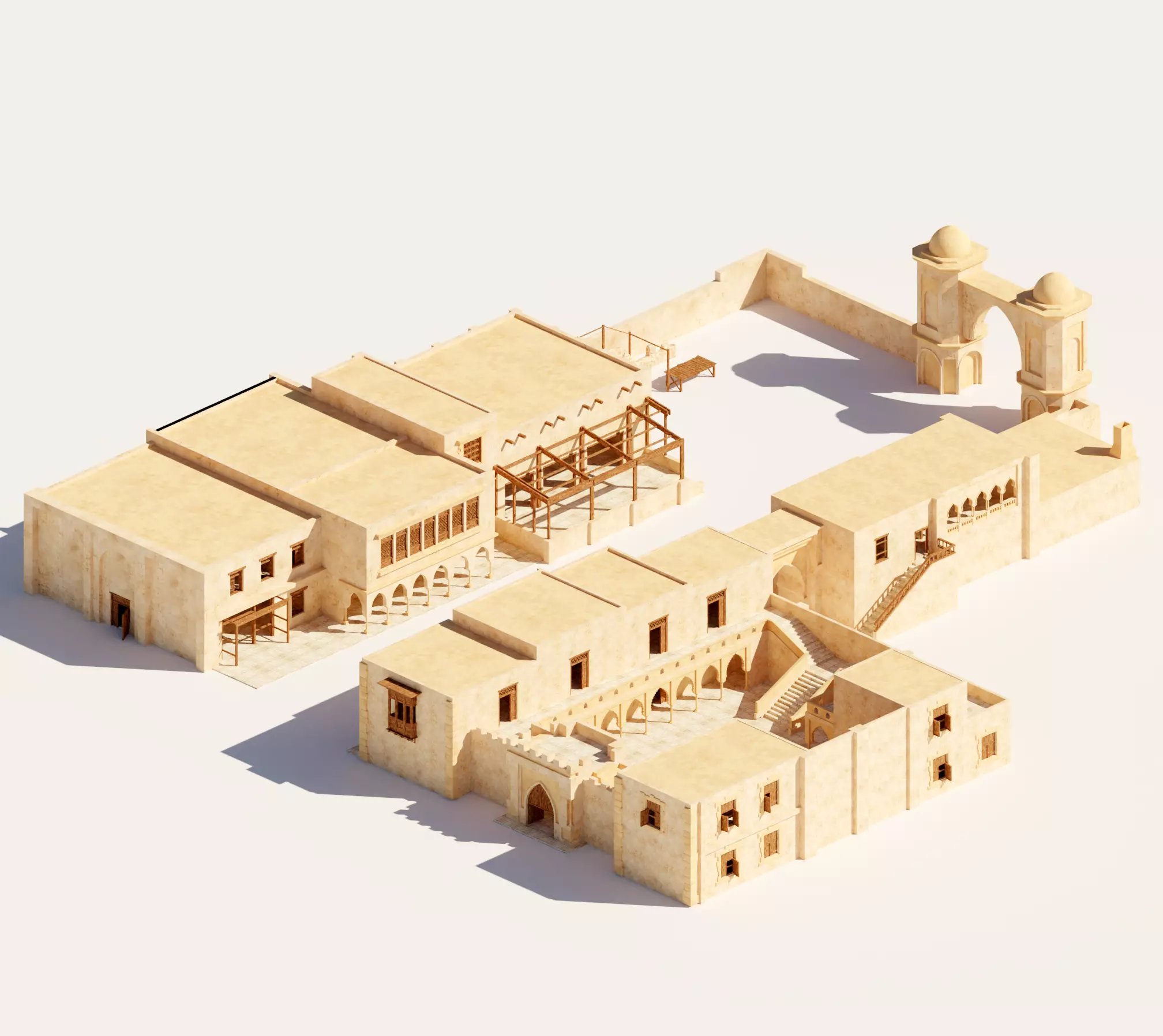 ancient desert building 3D model_0