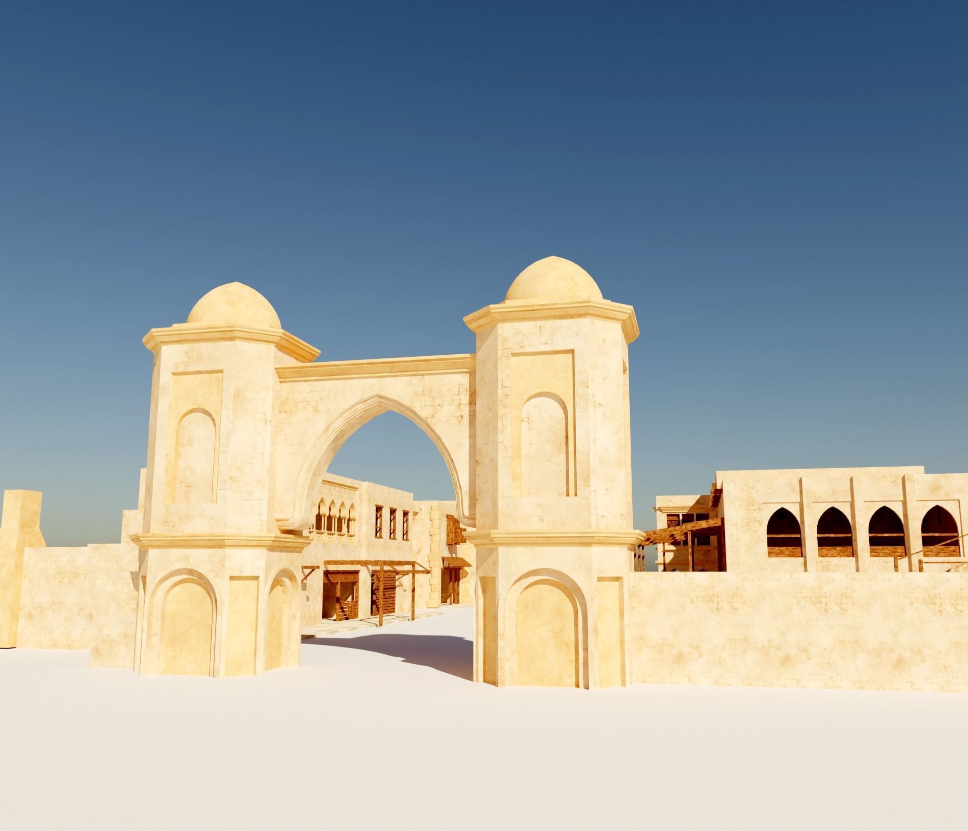 ancient desert building 3D model_6