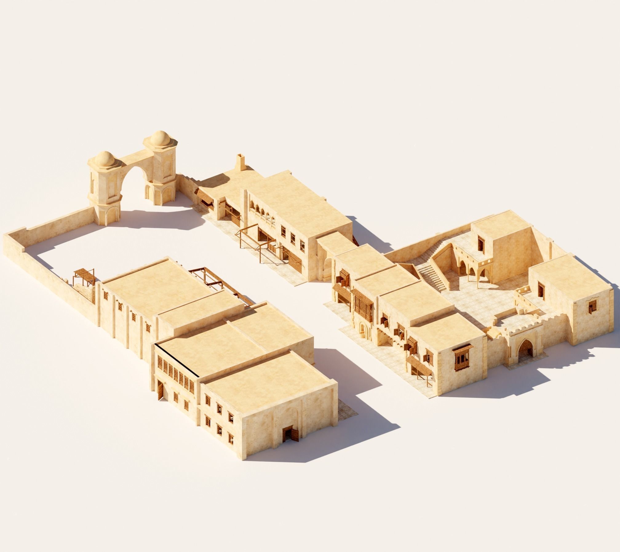 ancient desert building 3D model_3