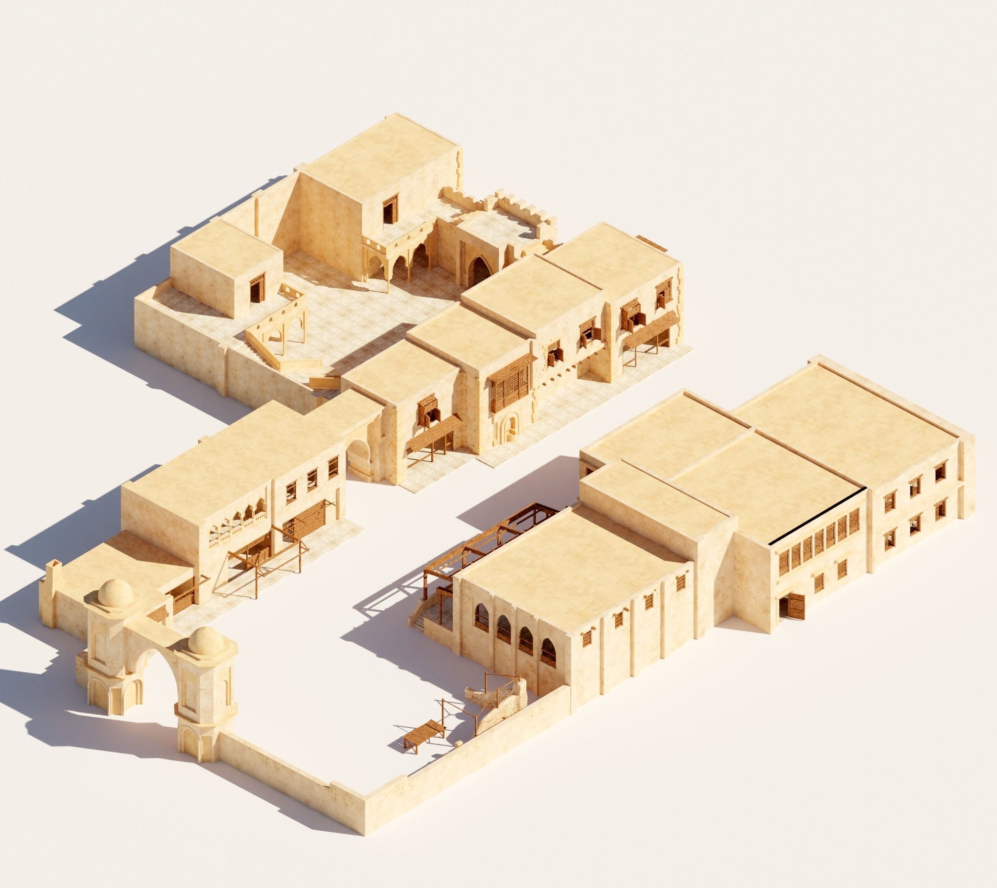 ancient desert building 3D model_2