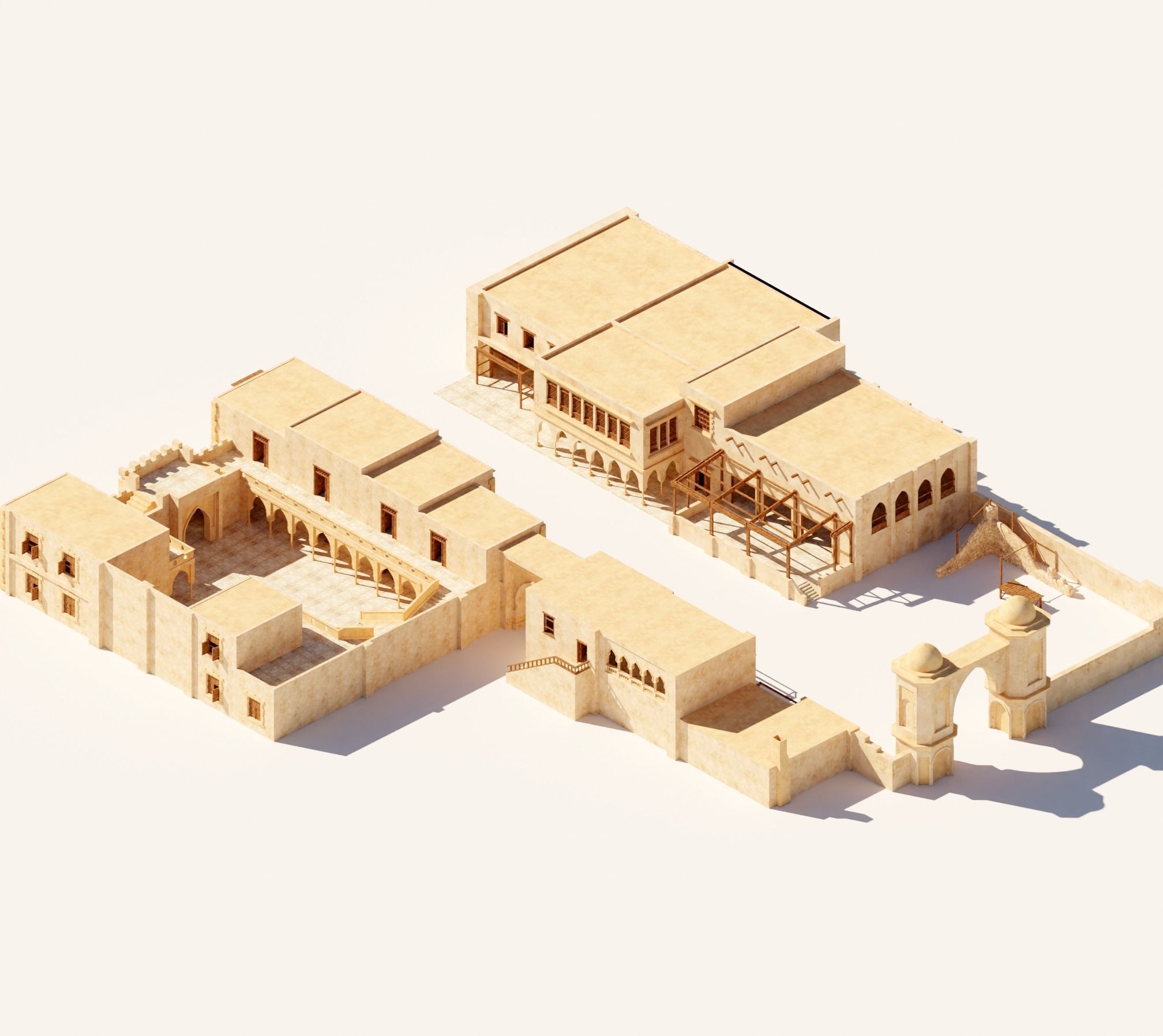 ancient desert building 3D model_1