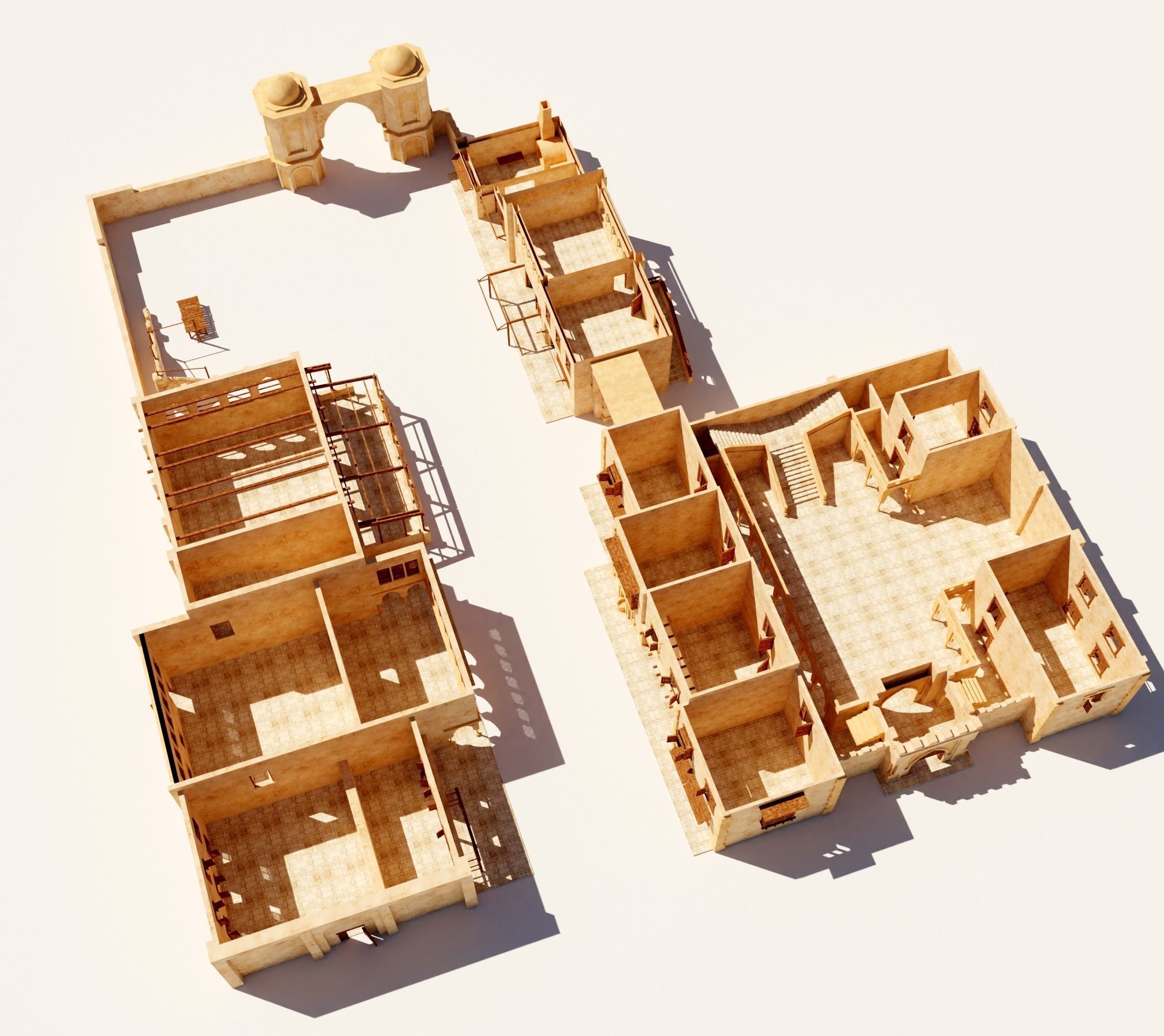 ancient desert building 3D model_4