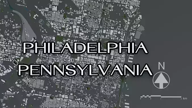 Philadelphia USA - Mass buildings 3D model