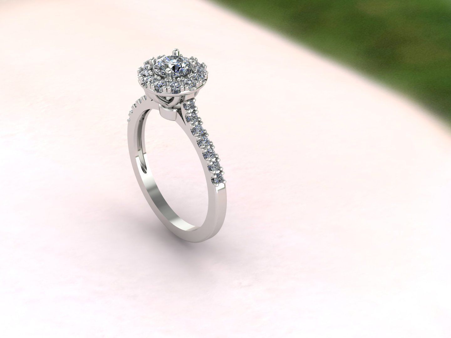 Solitaire Ring design With Diamonds and Gemstone 3D print model 3D print model_4