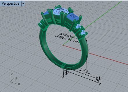 Fine 7-Stone diamond ring 3045 3D print model 3D print model_7