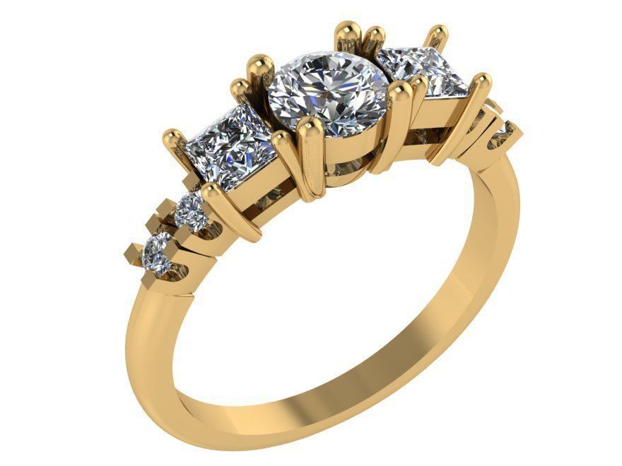 Fine 7-Stone diamond ring 3045 3D print model 3D print model_1