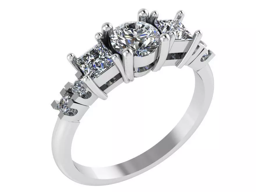 Fine 7-Stone diamond ring 3045 3D print model 3D print model_0