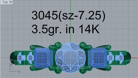 Fine 7-Stone diamond ring 3045 3D print model 3D print model_4