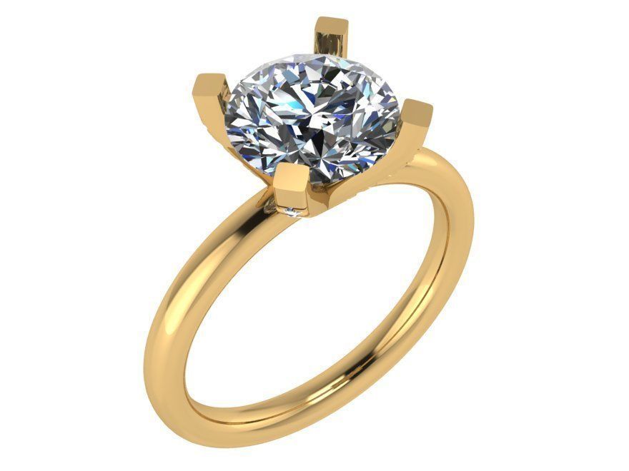 Bright stone diamond ring 3049 3D print model 3D print model_1