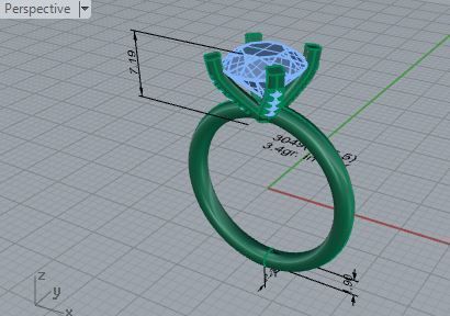 Bright stone diamond ring 3049 3D print model 3D print model_7
