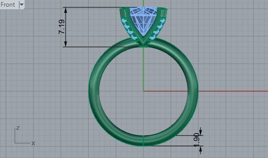 Bright stone diamond ring 3049 3D print model 3D print model_5