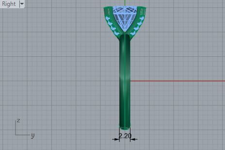 Bright stone diamond ring 3049 3D print model 3D print model_6