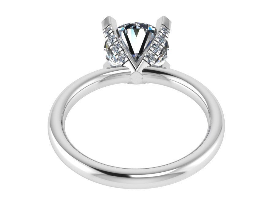 Bright stone diamond ring 3049 3D print model 3D print model_3