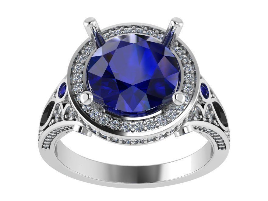 Oval Cut Diamond Ring 3050 3D print model 3D print model_2