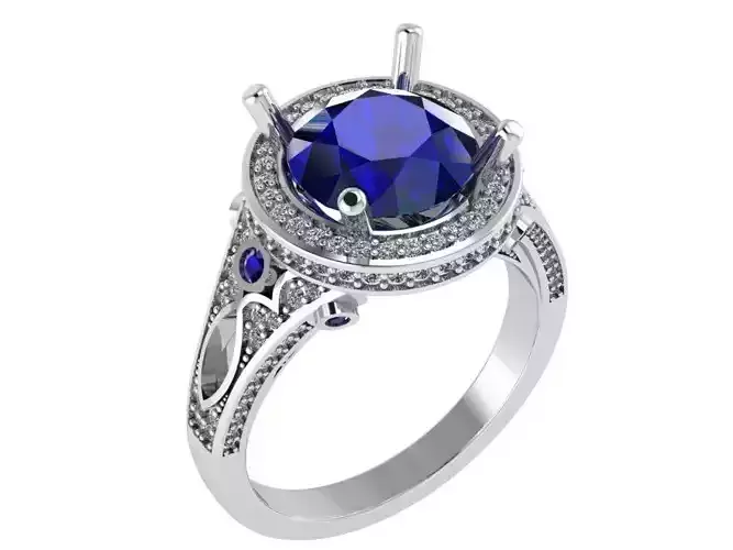  Oval Cut  Diamond Ring 3050 3D print model