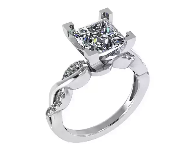 Diamond textured ring 3051 3D print model