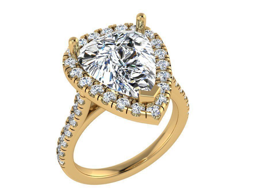 Tear diamond ring 3054 3D print model 3D print model_1