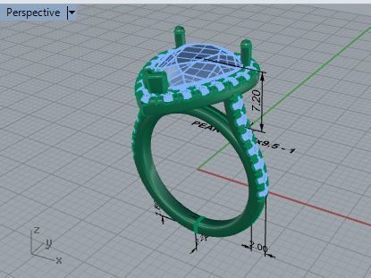 Tear diamond ring 3054 3D print model 3D print model_7