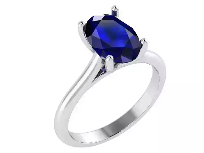 Royal blue stone ring 3057 3D print model