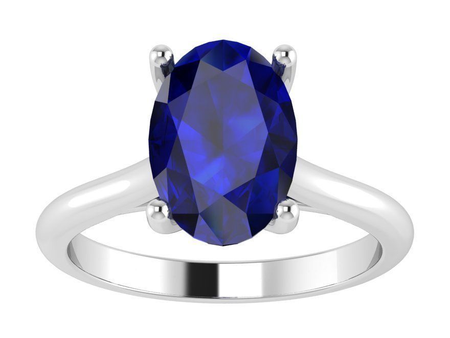 Royal blue stone ring 3057 3D print model 3D print model_2