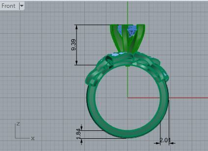 Round Cut Floral Ring 3060 3D print model 3D print model_5